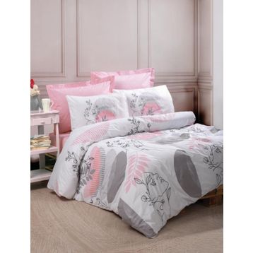 Cotton Box Line Art Pretty Pembe Çift Kişilik Nevresim Takımı