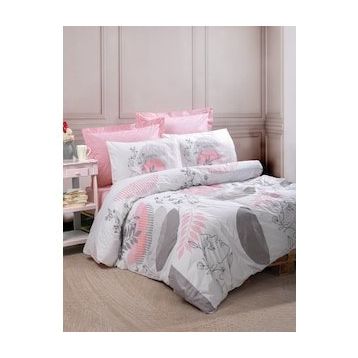 Cotton Box Line Art Pretty Pembe Çift Kişilik Nevresim Takımı