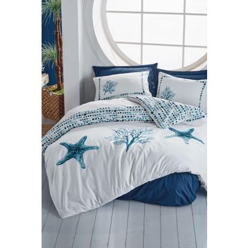 Cotton Box Maritime Tek Kişilik Star Lacivert Nevresim Takımı
