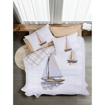 Cotton Box Maritime Wind Bej Tek Kişilik Nevresim Takımı