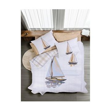 Cotton Box Maritime Wind Bej Tek Kişilik Nevresim Takımı