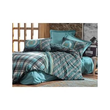 Cotton Box Masculine Enrico Petrol Çift Kişilik Nevresim Takımı