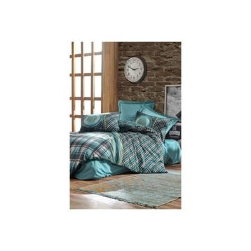 Cotton Box Masculine Enrico Petrol Çift Kişilik Nevresim Takımı