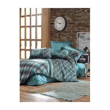 Cotton Box Masculine Enrico Petrol Çift Kişilik Nevresim Takımı