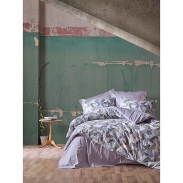 Cotton Box Minimal Ranforce Well Lila Çift Kişilik Nevresim Takımı