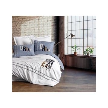 Cotton Box Mood Forever Gri Nakışlı Ranforce Çift Kişilik Nevresim Takımı