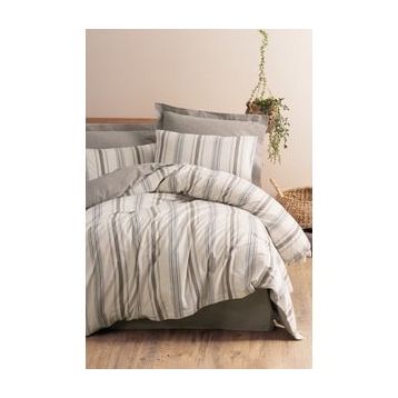 Cotton Box Natureforce Ipliği Boyalı Neoma Vizon Çift Kişilik 200x220 cm Nevresim Takımı