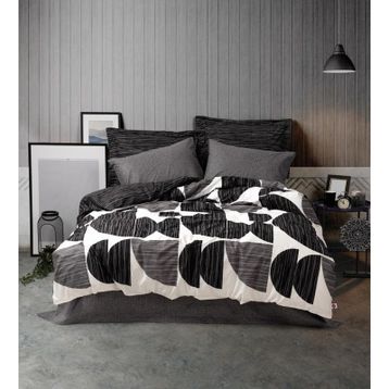 Cotton Box Niko Modern Antrasit Çift Kişilik Nevresim Takımı