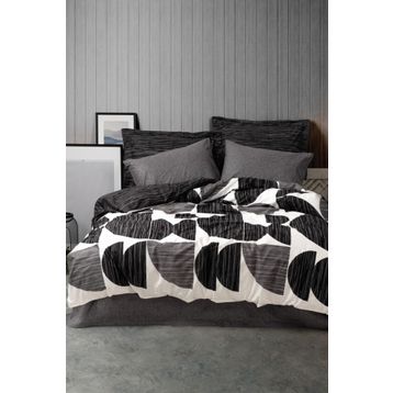 Cotton Box Niko Modern Antrasit Çift Kişilik Nevresim Takımı