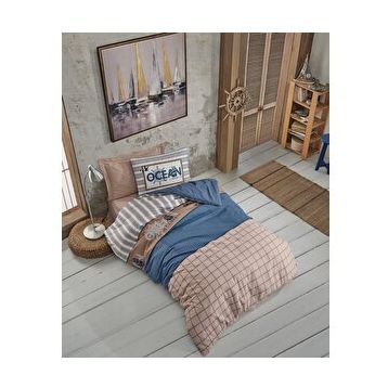 Cotton Box Ocean Çarşaflı Lacivert Tek Kişilik Nevresim Takımı