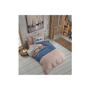 Cotton Box Ocean Lacivert Fitted 160x220 Tek Kişilik Nevresim Takımı