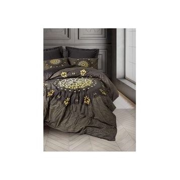 Cotton Box Palace Saray Modeli Pamuk Saten Çift Kişilik Togay Antrasit 4 Yastıklı Nevresim Takımı