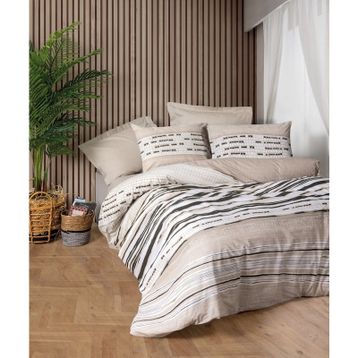 Cotton Box Perry Bej Line Ranforce Tek Kişilik 160x220 cm Nevresim Takımı