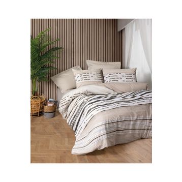 Cotton Box Perry Bej Line Ranforce Tek Kişilik 160x220 cm Nevresim Takımı