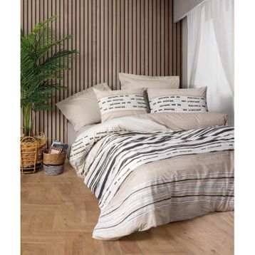 Cotton Box Perry Bej Line Ranforce Tek Kişilik 160x220 cm Nevresim Takımı