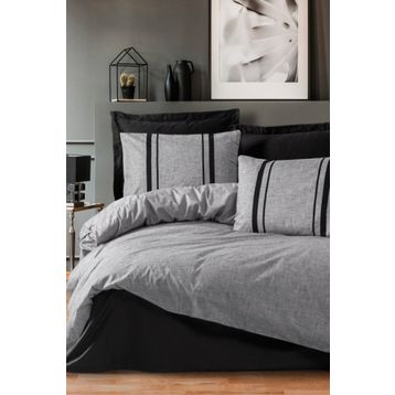 Cotton Box Plain Bitter Gri Siyah Tek Kişilik Nevresim Takımı