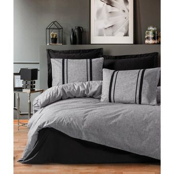 Cotton Box Plain Bitter Gri Siyah Tek Kişilik Nevresim Takımı