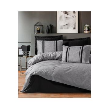 Cotton Box Plain Bitter Gri Siyah Tek Kişilik Nevresim Takımı