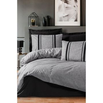 Cotton Box Plain Bitter Gri Siyah Tek Kişilik Nevresim Takımı