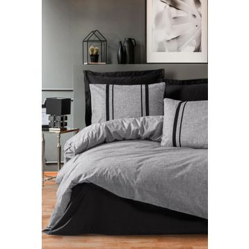 Cotton Box Plain Bitter Gri Siyah Tek Kişilik Nevresim Takımı