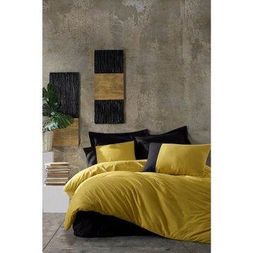 Cotton Box Plain Hardal - Siyah Tek Kişilik Nevresim Takımı