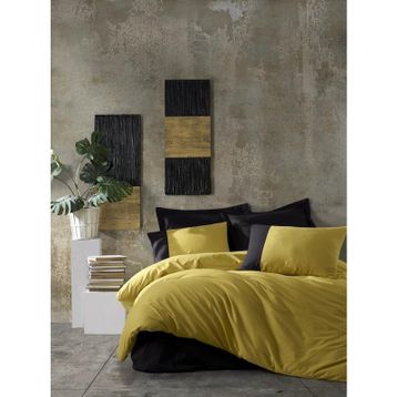 Cotton Box Plain Hardal - Siyah Tek Kişilik Nevresim Takımı