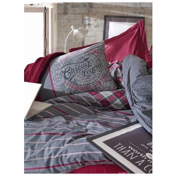 Cotton Box Ranforce Jonas Bordo Çift Kişilik Nevresim Takımı