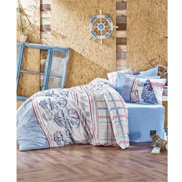 Cotton Box Ranforce Mavi Tek Kişilik Nevresim Takımı