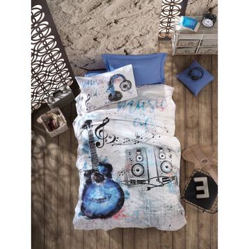 Cotton Box Ranforce Mavi Tek Kişilik Nevresim Takımı