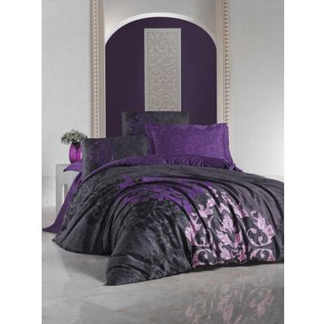 Cotton Box Saten Kosem Sultan Mürdüm Çift Kişilik Nevresim Takımı