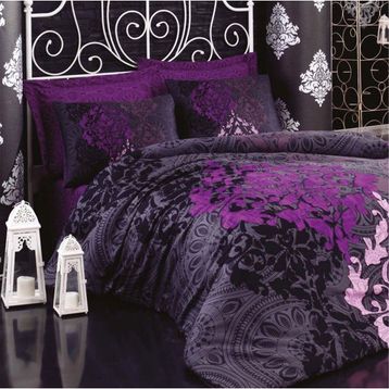 Cotton Box Saten Kosem Sultan Mürdüm Çift Kişilik Nevresim Takımı