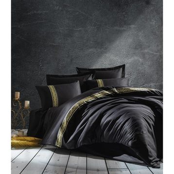 Cotton Box Siyah Çift Kişilik Saten 200 x 220 cm Nevresim Takımı