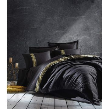 Cotton Box Siyah Çift Kişilik Saten 200 x 220 cm Nevresim Takımı