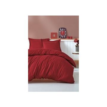 Cotton Box Stripe Bordo Çift Kişilik Nevresim Takımı