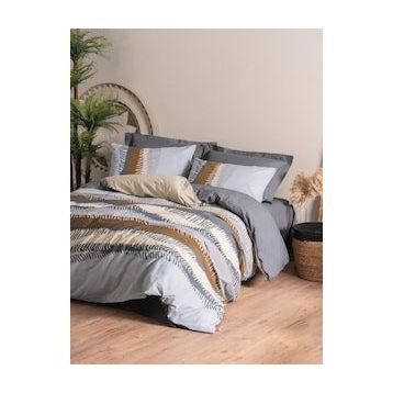Cotton Box Toprak Çift Kişilik Asel Antrasit 200x220 cm Nevresim Takımı