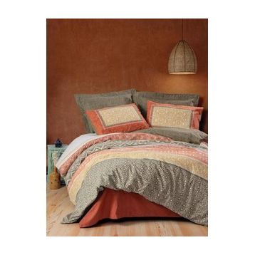 Cotton Box Tuwa Ethnic Kiremit Çift Kişilik Nevresim Takımı Seti