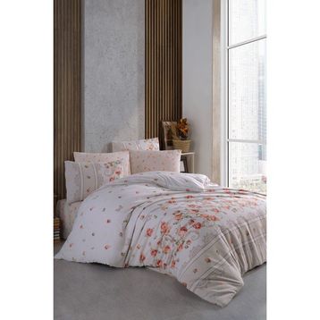 Cotton Life Çift Kişilik Rose Kahve 200x220 cm Nevresim Takımı