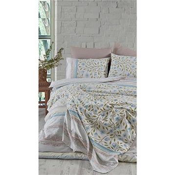Cotton Life Fiesta Mavi 160x220 cm Tek Kişilik Kutulu Nevresim Takımı