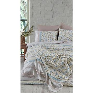 Cotton Life Fiesta Mavi 160x220 cm Tek Kişilik Kutulu Nevresim Takımı