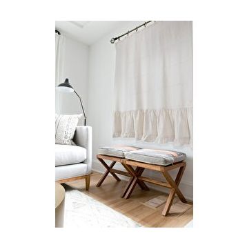 Cotton Maison Naturel Kornişli Vintage 150x185 cm Fırfırlı Perde
