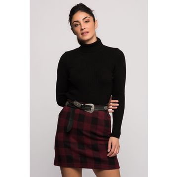 Cotton Mood 7396000 Siyah İnce Fitilli Kaşkorse Balıkçı Yaka Uzun Kol Kadın Kazak