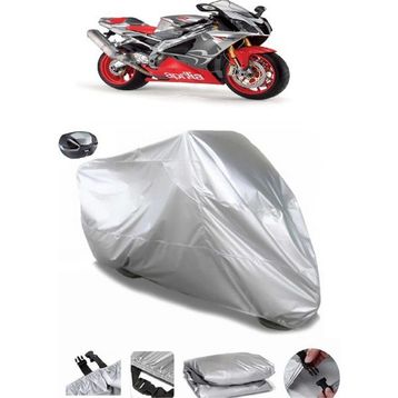 Coverplus Aprilia RSV Mille Gri Arka Çanta Uyumlu Su Geçirmez Motosiklet Brandası