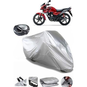 Coverplus Honda CB 125 Gri Arka Çanta Uyumlu Su Geçirmez Motosiklet Brandası
