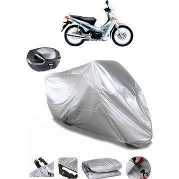 Coverplus Honda Innova 125 Gri Arka Çanta Uyumlu Su Geçirmez Motosiklet Brandası