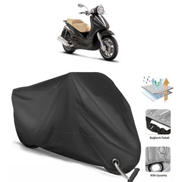 Coverplus Piaggio Beverly 500 Siyah Motosiklet Branda