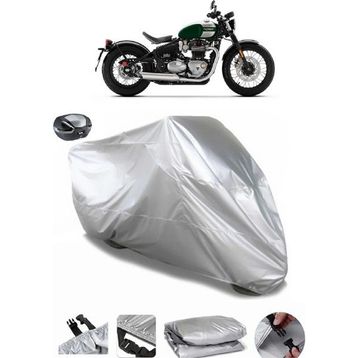 Coverplus Triumph Bonneville Bobber Arka Çanta Uyumlu Su Geçirmez Gri Motosiklet Brandası