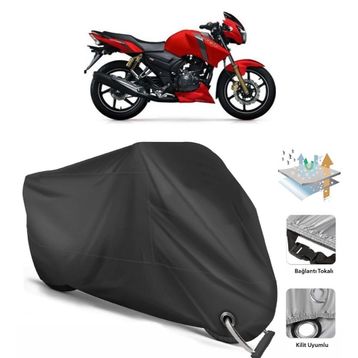 Coverplus TVS Apache RTR 150 Siyah Motosiklet Branda