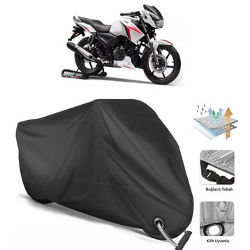 Coverplus TVS Apache RTR 160 Siyah Motosiklet Branda