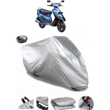 Coverplus TVS Scooty PEP Plus Arka Çanta Uyumlu Su Geçirmez Gri Motosiklet Brandası