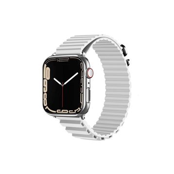 CoverZone Apple Watch 3 42-44 mm Parçalı Çizgili Tasarım Denouement Beyaz Kordon